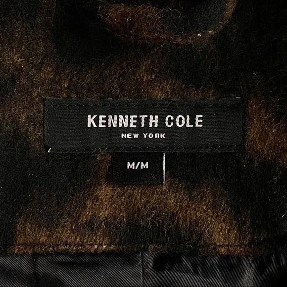 KENNETH COLE NEW YORK Rib Sleeve Leopard Coat M - Picture 9 of 11